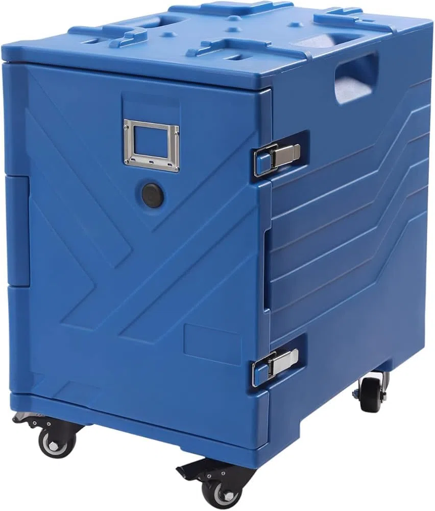 Transportador de alimentos aislado con ruedas, mantiene los alimentos calientes frescos durante 4-6 horas, ideal para restaurantes y catering, almacenamiento para sopas y mucho más