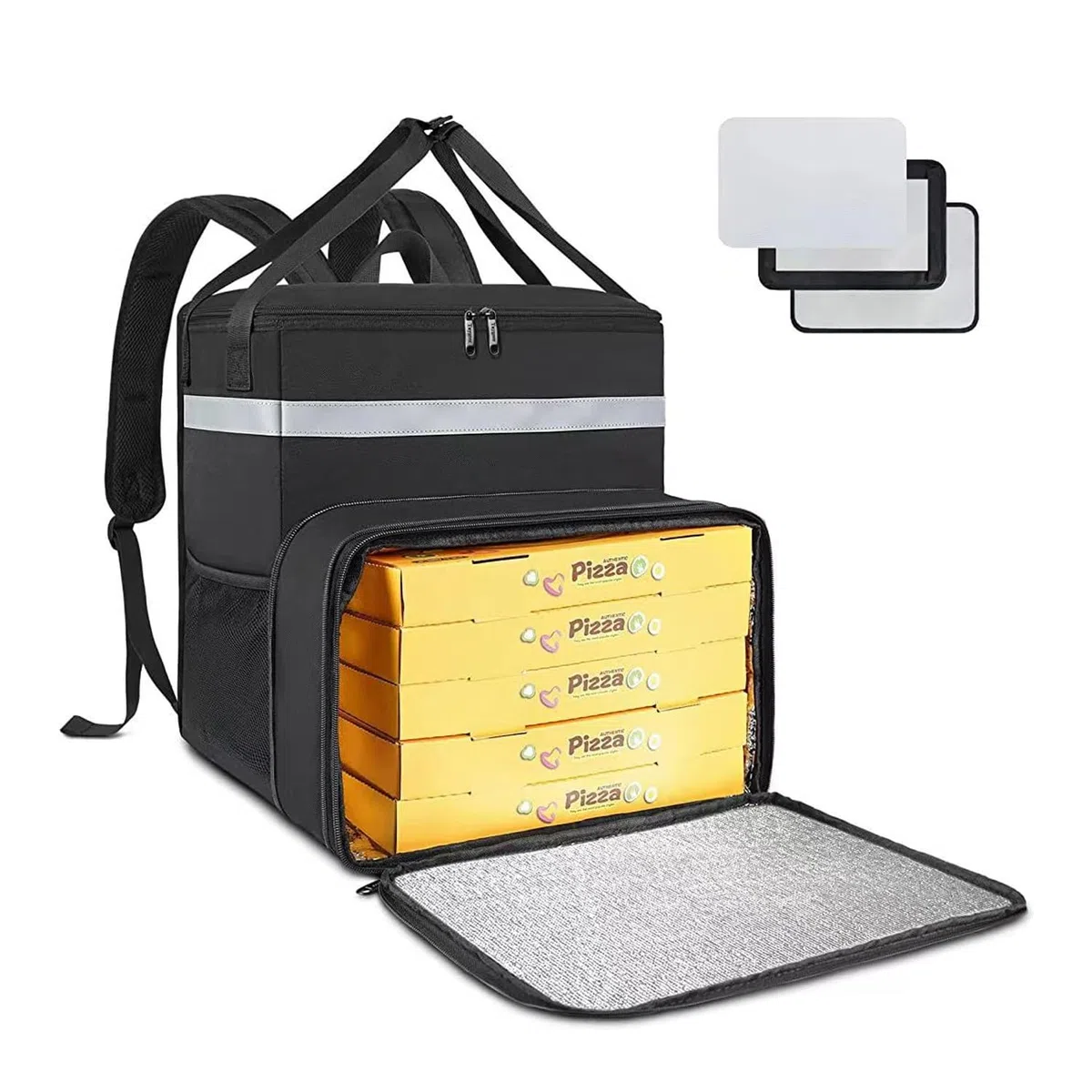 Mochila para entrega de alimentos, resistente al agua, aislada, gran bolsa de refrigeración, mochila para pizza para excursiones, camping, senderismo, playa, viajes al aire libre, barbacoa, senderismo