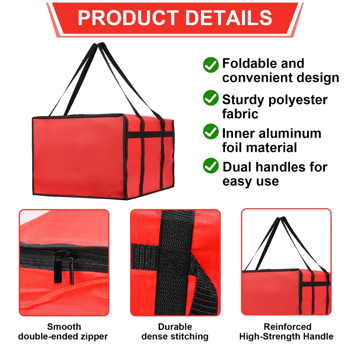 Bolsa Térmica Pizza 85L Bolsa Nevera Isotermica Grande Mochila Termica Porta Alimentos Aislado y Impermeable Transportar Congelados Mochila Repartidor Porta de Comida Plegable para Playa Picnic