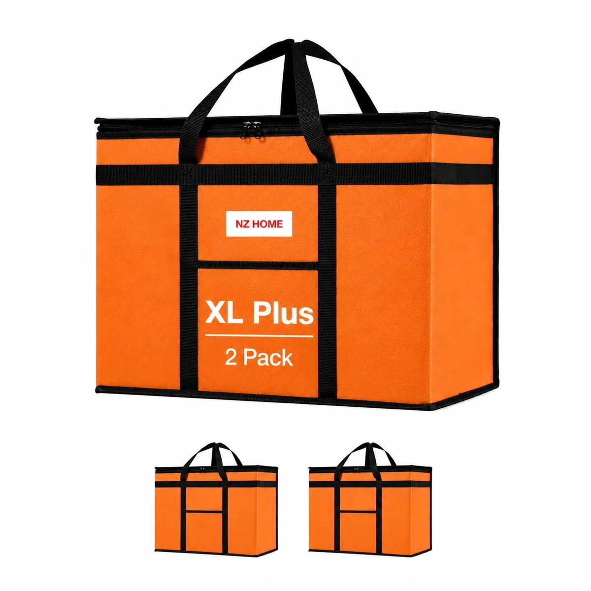 NZ home Bolsas aisladas para entrega de alimentos (XL Plus), bolsa térmica para compras de comestibles, entrega de pizza, bolsa de catering caliente y fría, reutilizable, plegable y resistente