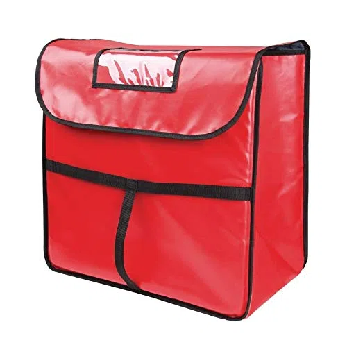 Chiner - Bolsa Transporte Pizza Grande | Mantiene Calor y Evacua Humedad | Ideal para Pizzerías y Comida para Llevar | Poliéster, Rojo, 510x510x305 mm