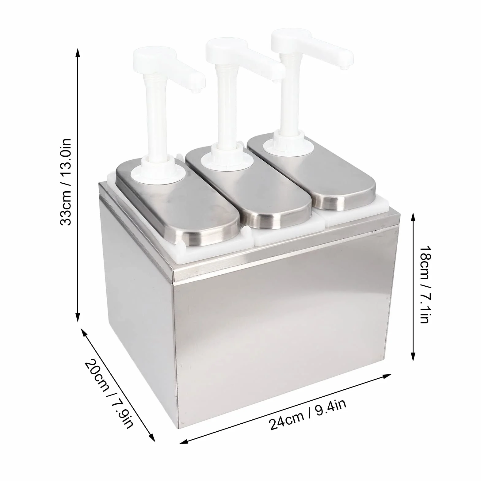 Dispensador de salsa de 1 litro dispensador de salsa con base desmontable salsa de tomate aderezo de ensalada salsa de soja, vinagre, aderezo de ensalada, mayonesa para cocina y restaurante (3 bombas