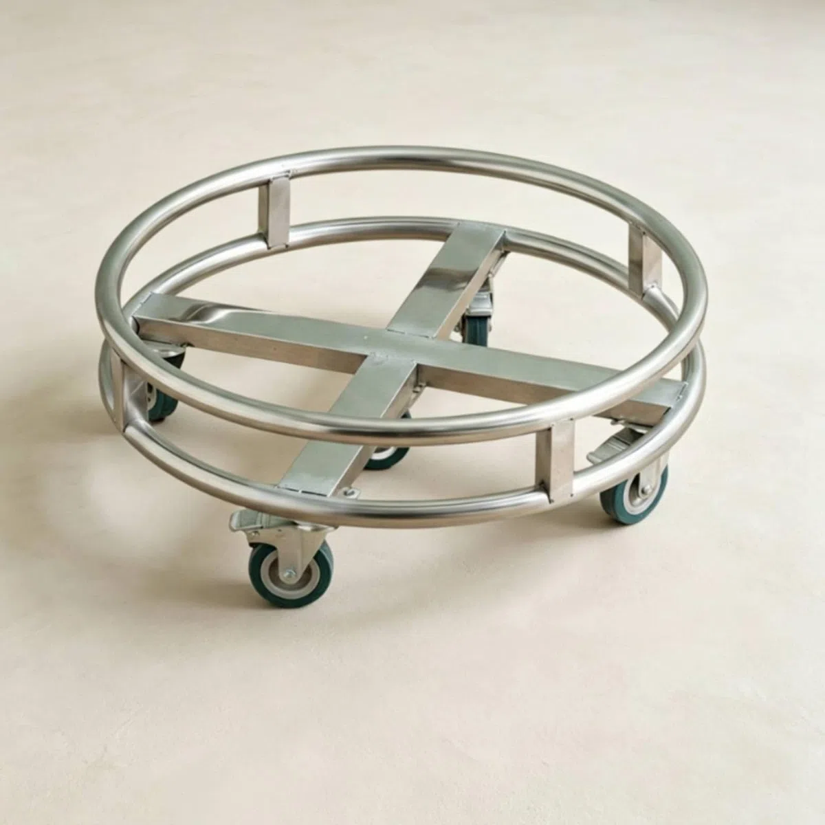 perfk Carrito de Acero Inoxidable Carro Utility Trole para Cubetas de Sopa con Marco Reforzado y Maniobra Sencilla Adecuado para Restaurantes Catering, 32cm, con Freno Y Empuje Manual