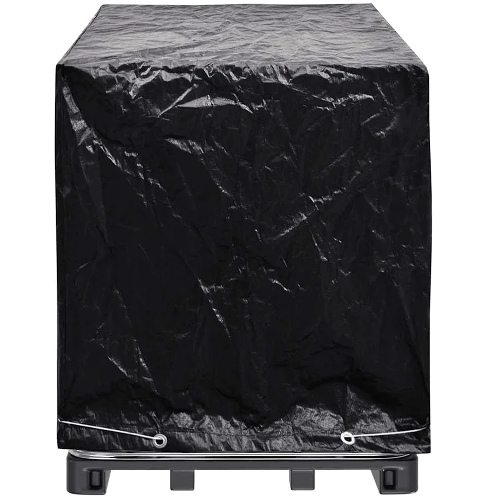 Cubierta para depósito IBC 1000 L polietileno 116 x 100 x 120 cm con 8 ojales de aluminio y cuerda de fijación resistente a la intemperie, resistente a los rayos UV, resistente a la rotura