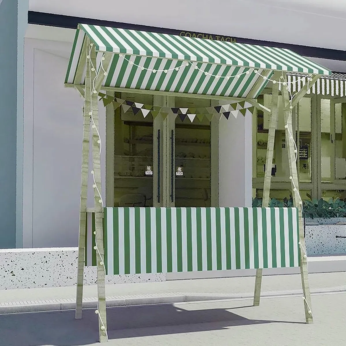 Carrito plegable portátil para perros calientes con paraguas – Soporte de madera para granjeros, mercado de alimentos callejeros, helados, postres y eventos al aire libre remolque