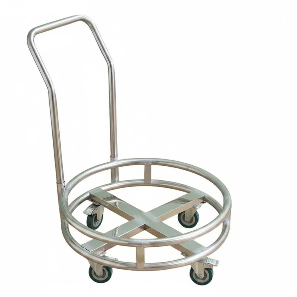 perfk Carrito de Acero Inoxidable Carro Utility Trole para Cubetas de Sopa con Marco Reforzado y Maniobra Sencilla Adecuado para Restaurantes Catering, 32cm, con Freno Y Empuje Manual