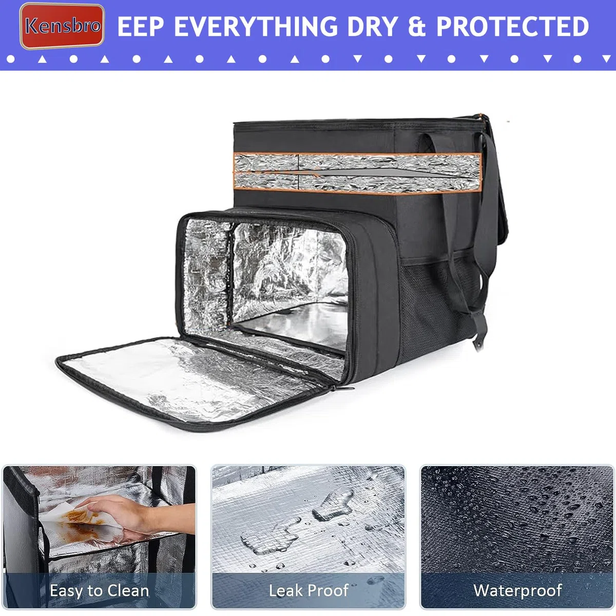 Mochila para entrega de alimentos, resistente al agua, aislada, gran bolsa de refrigeración, mochila para pizza para excursiones, camping, senderismo, playa, viajes al aire libre, barbacoa, senderismo