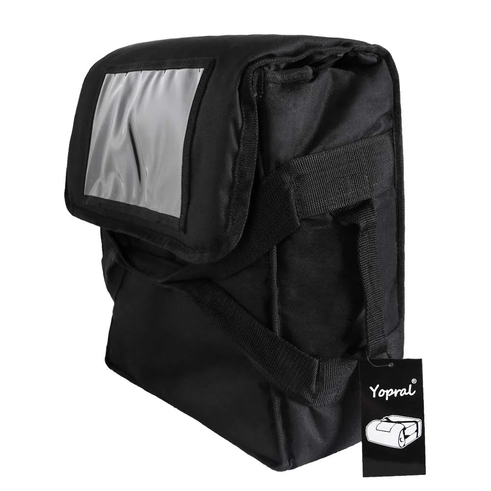 YopralPizzaBags Pizza - Bolsa para pizza (aislamiento de humedad, 38 x 38 x 17,8 cm, para pizzas de 3 a 12 o 3 – 14 pulgadas, para restaurantes y pizzerías), color negro