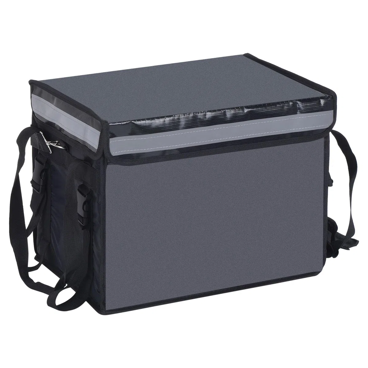 PATIKIL Térmica Bolsa para Comida Entrega XXL, 18.1"x13.4"x13.4" Térmica Entrega Bolsa con Divisor, Catering Térmica Comida Bolsa para Pizza Caliente/Frio Comida, Negro (48L)