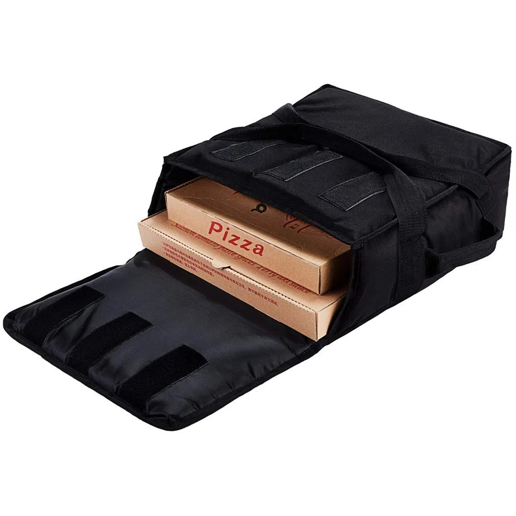 YopralPizzaBags Pizza - Bolsa para pizza (aislamiento de humedad, 38 x 38 x 17,8 cm, para pizzas de 3 a 12 o 3 – 14 pulgadas, para restaurantes y pizzerías), color negro