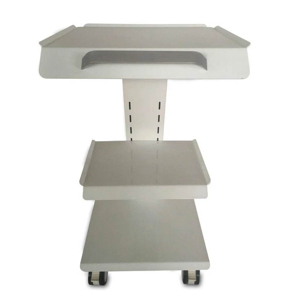MINUS ONE 3 bandejas Carro de Servicio Blanco Placa de Acero Carro de Laboratorio Carro de Laboratorio Carro portátil Medical Dental Lab Carro Dolly Trolley Medical