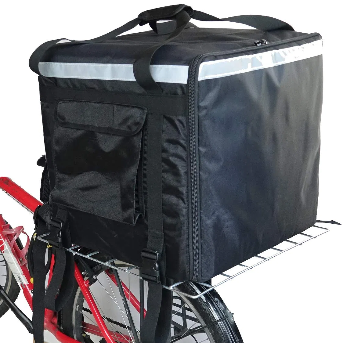 PK-140Z: Mochila de gran aislamiento de calor para entrega de alimentos 20 x 20 x 20, bolsas de entrega de pizza grande, 2 capas, marco rígido, carga lateral