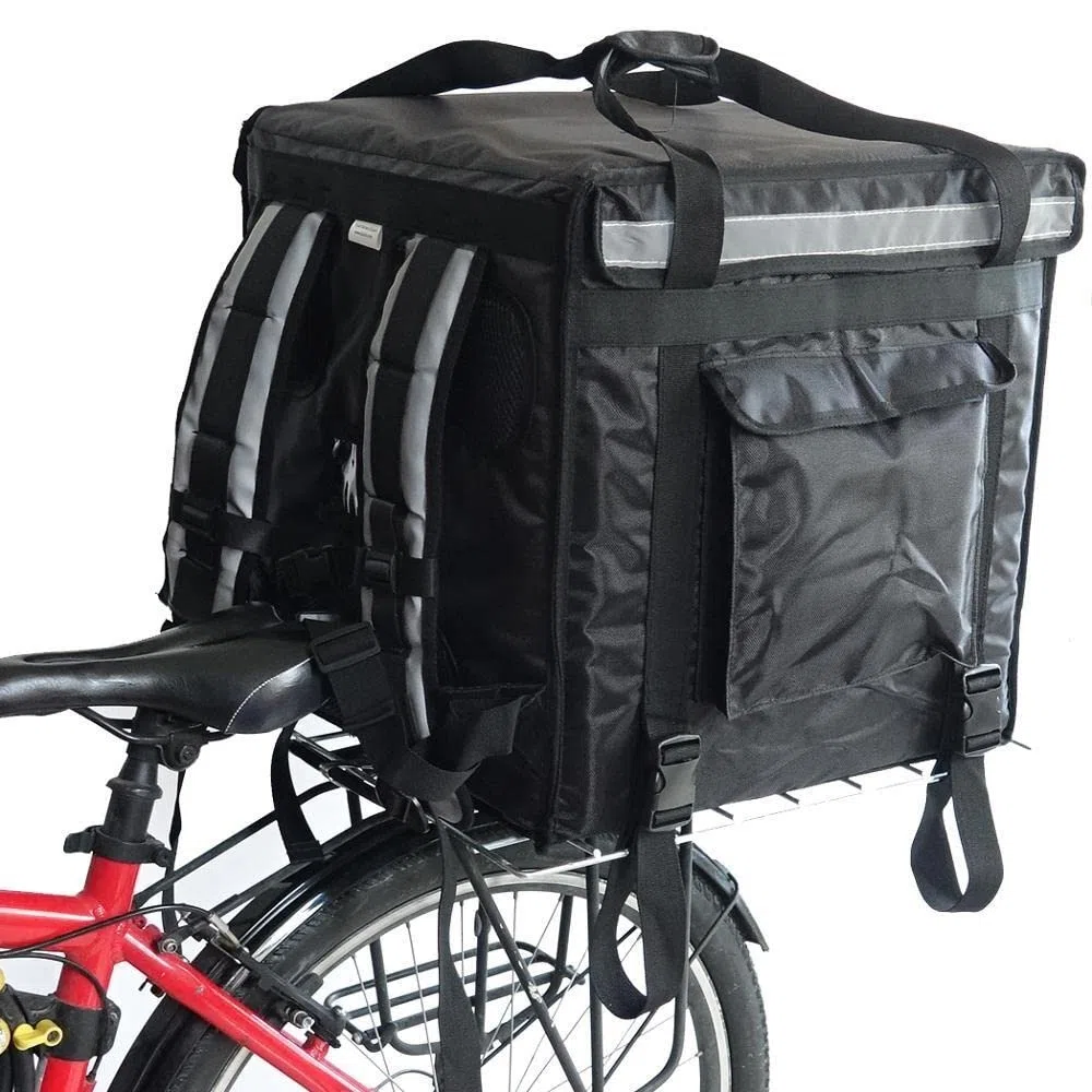 Mochila Delivery，Bolsa para Llevar Pizzas Caja de Entrega de Alimentos para Uso Pesado Grande rígido para Motocicletas, Bolsa de Entrega de Catering, Carga Superior, 18" L X 18 "W X 18" H