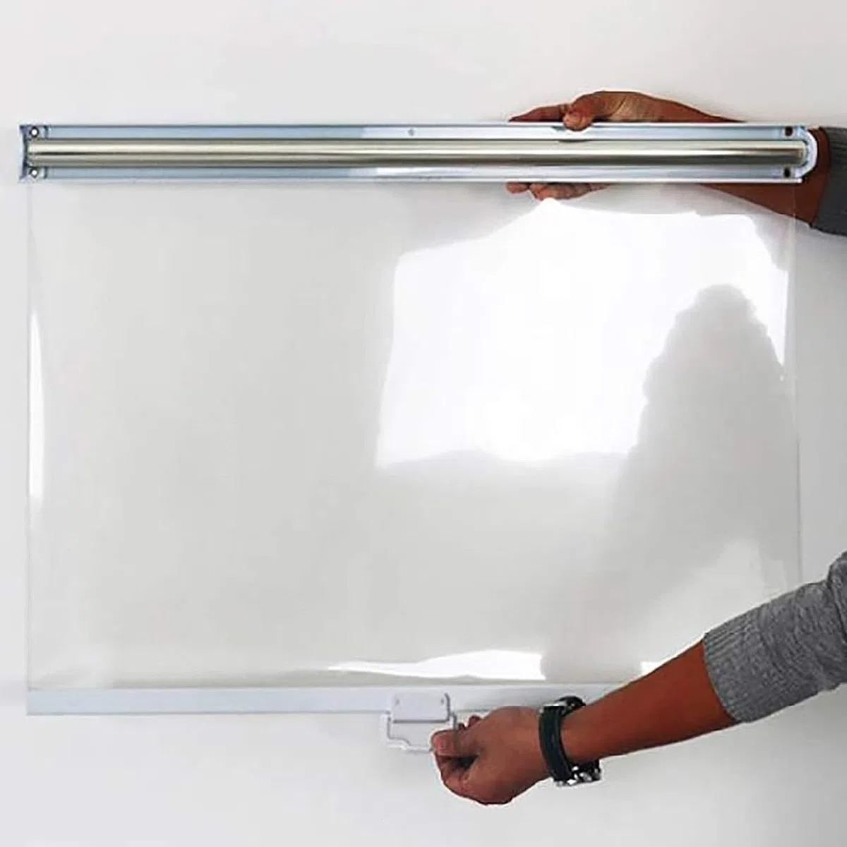 Cubierta enrollable de PET transparente con cordón de tracción de grado alimenticio a prueba de polvo para congelador, vitrina y delicatessen, tamaño 120 x 200 cm, conserva la frescura