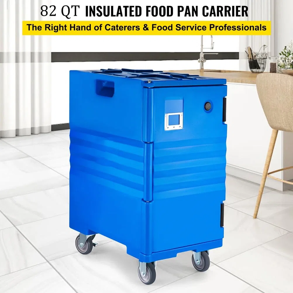 Catering - Transportador de alimentos de 82 cuartos con ruedas giratorias, aislado para 6 sartenes de tamaño completo, portátil para eventos, reuniones y servicio de restaurante