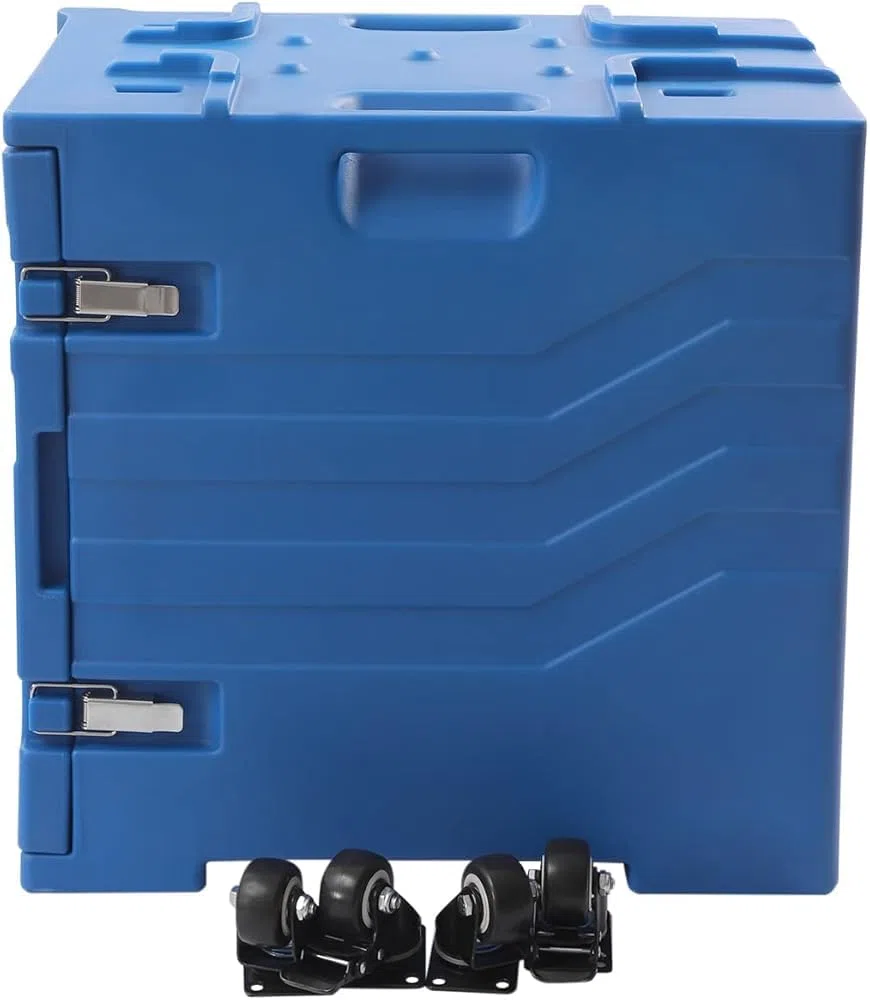 Transportador de alimentos aislado con ruedas, mantiene los alimentos calientes frescos durante 4-6 horas, ideal para restaurantes y catering, almacenamiento para sopas y mucho más