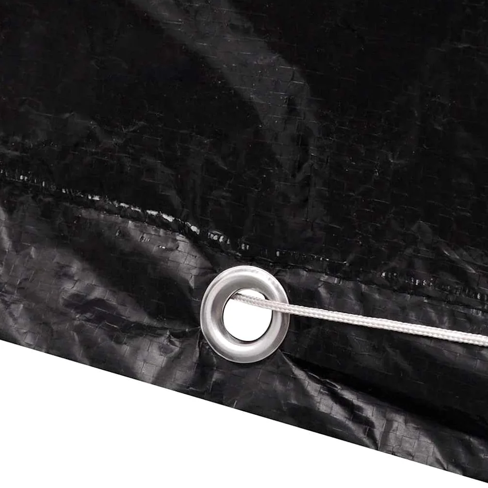 Cubierta para depósito IBC 1000 L polietileno 116 x 100 x 120 cm con 8 ojales de aluminio y cuerda de fijación resistente a la intemperie, resistente a los rayos UV, resistente a la rotura