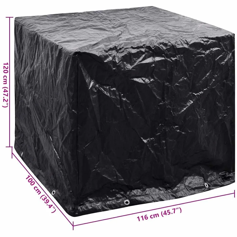 Cubierta para depósito IBC 1000 L polietileno 116 x 100 x 120 cm con 8 ojales de aluminio y cuerda de fijación resistente a la intemperie, resistente a los rayos UV, resistente a la rotura