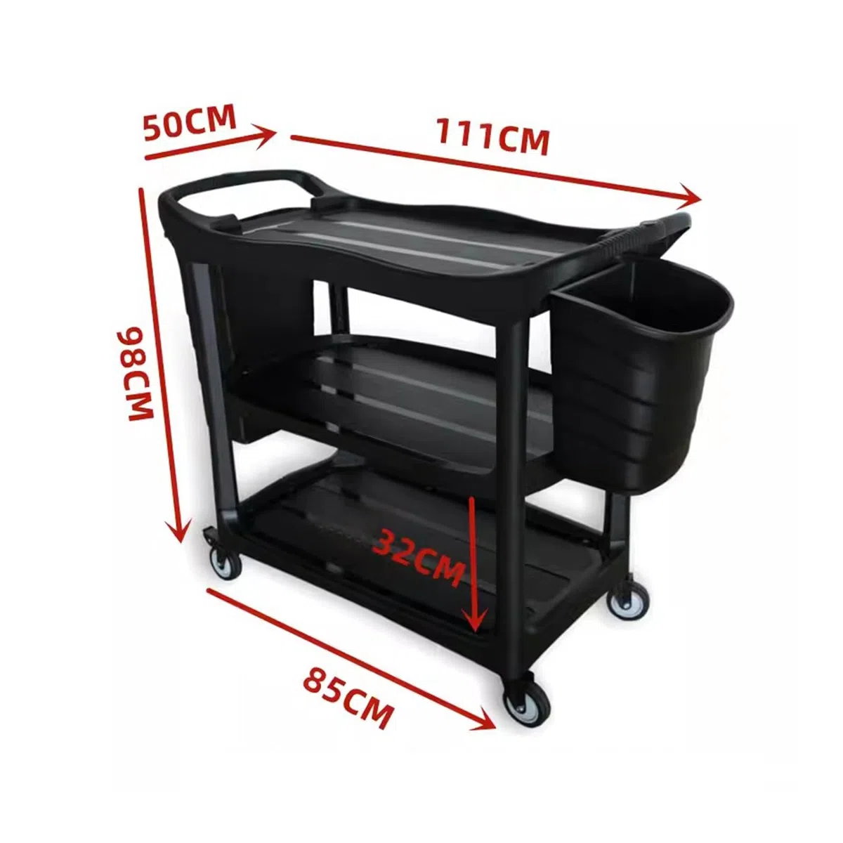 Carro de servicio de comida – Carrito utilitario grueso móvil para restaurantes y hoteles, ideal para ollas calientes y uso en cocina