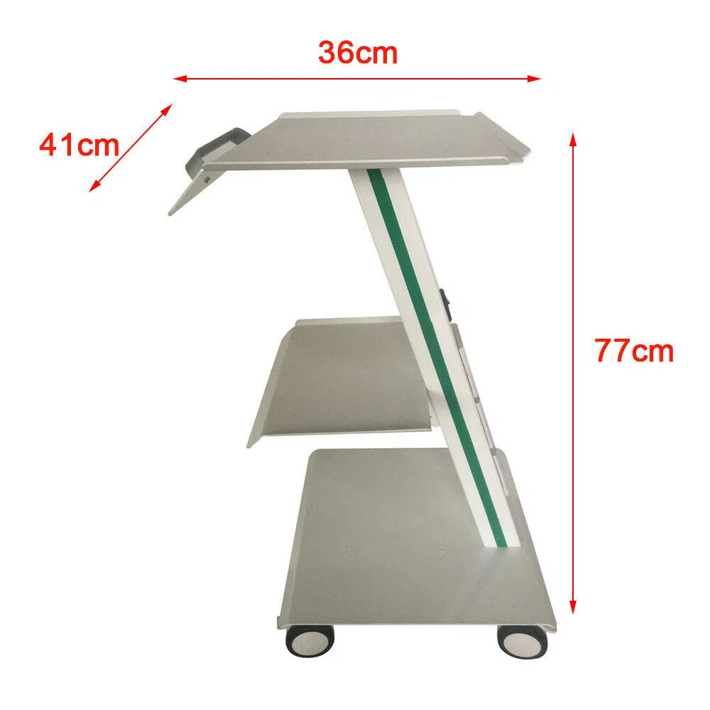 MINUS ONE 3 bandejas Carro de Servicio Blanco Placa de Acero Carro de Laboratorio Carro de Laboratorio Carro portátil Medical Dental Lab Carro Dolly Trolley Medical